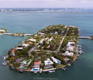 San Marino Island in Miami Beach Aerial View