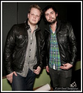 Ben Eberdt and Gray Smith of Savoy Backstage at Moogfest