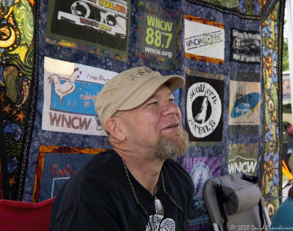 Scotty Robertson at the WNCW Booth at LEAF Festival