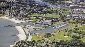 Seaview House Marina and Halloween Yacht Club in Stamford Connecticut Aerial