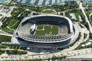 Soldier Field Stadium in Chicago Aerial Photo