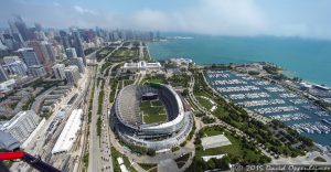 Soldier Field Stadium in Chicago Aerial Photo