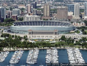 Soldier Field Stadium in Chicago Aerial Photo