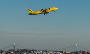 Spirit Airlines Airbus Jet N697NKJ Takeoff at LaGuardia Airport in NYC