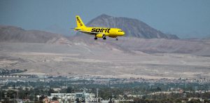 Spirit Airlines Airbus A319 on Landing Approach to Harry Reid International Airport