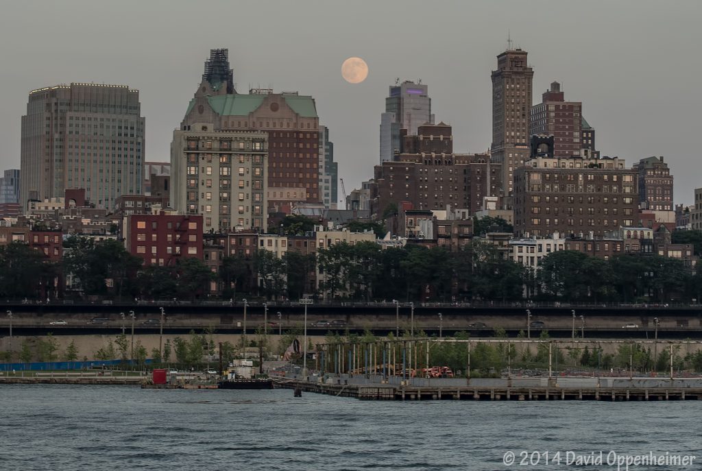 Supermoon Moonrise over Brooklyn in New York City