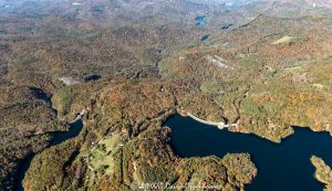 Tanasee Creek Lake and Wolf Creek Lake in Jackson County North Carolina Aerial View