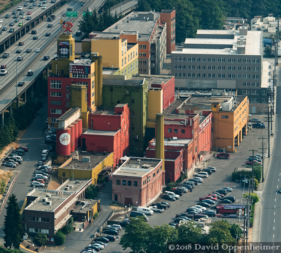 The Old Rainier Brewery Building Aerial