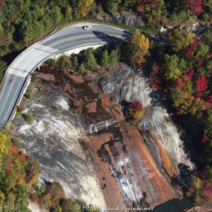 Toxaway Falls waterfall Transylvania County North Carolina aerial view 8161