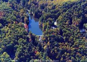 Turley Falls Sky Lake Estates Dam Hendersonville NC aerial view 8567