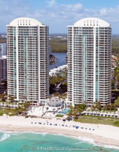 Turnberry Ocean Colony on Sunny Isles Beach Aerial View