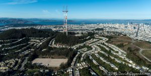 Twin Peaks in San Francisco Aerial Photo