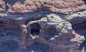 Wedding Ring Arch in the Needles District of Canyonlands National Park Aerial View