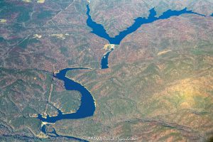 Talluah River and Chatooga River Confluence, Yonah Lake and Lake Tugalo Aerial View