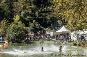 Zipline into Lake at LEAF Festival